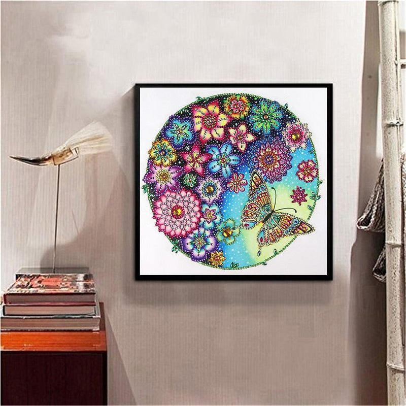5D DIY Special Shaped Diamond Painting Flower Butterfly Embroidery Craft Kits