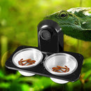 Reptile Dual Purpose Water Food Pot Gecko Bread Insect Feeding Bowl (A)