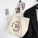 Women Canvas Shoulder Bags Letter Tulip Prints Large Capacity Lady Tote Handbags