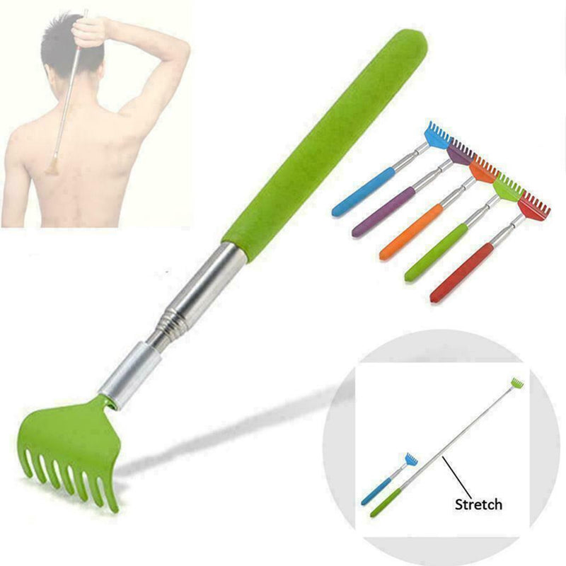 1x Steel Telescopic Scratcher Itch Back Massage Stick For Adjustable F1X8 Y4H4