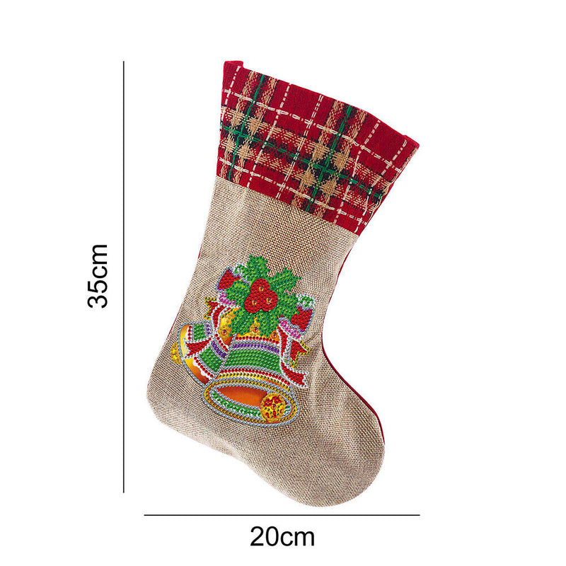 Xmas Decorative Rhinestone Sock 5D Diamond Painting Embroidery Craft Kid Gift