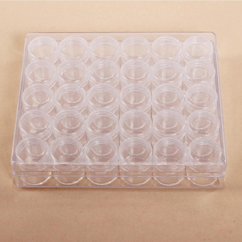 Clear Plastic Bead Storage Containers Set with 30 Pieces Small Round Jars