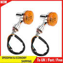 2pcs Universal Motorcycle Front Rear Turn Signals Indicators Amber Light