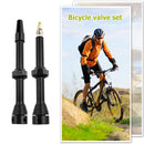 2pcs Bicycle Tubeless Valve Set CNC Machined Anodized Tool (60mm Black) Newly