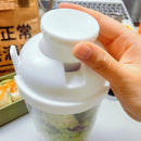 Portable Cup with Fork - Low-cal Food Container for Cereal Oatmeal (White)