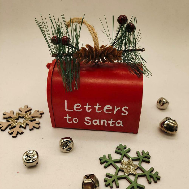 Iron Mailbox Ornament Portable Xmas Tree Pendant Candy Organizer Box C3K6