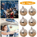 6pcs Christmas Ball Ornaments 3cm Disco Mirror Balls Tree Party Decorations