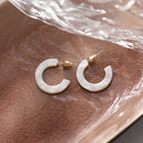 Gift Fashion Round Acrylic Elegant Earring Geometric C-Shaped Hoop Earrings