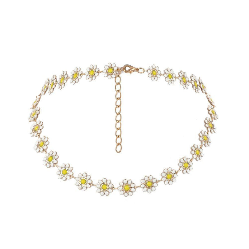 Wedding Party Family Jewelry Boho Choker Daisy Necklace Clavicle Necklace