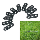 10Pcs Camping Tent Guy Rope Line Tensioners 3 Holes T8L3 Bent Fastener X3Y5