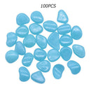 100pcs Luminous Pebbles Rocks Mix Color Stone Fish Tank Decoration (Blue)