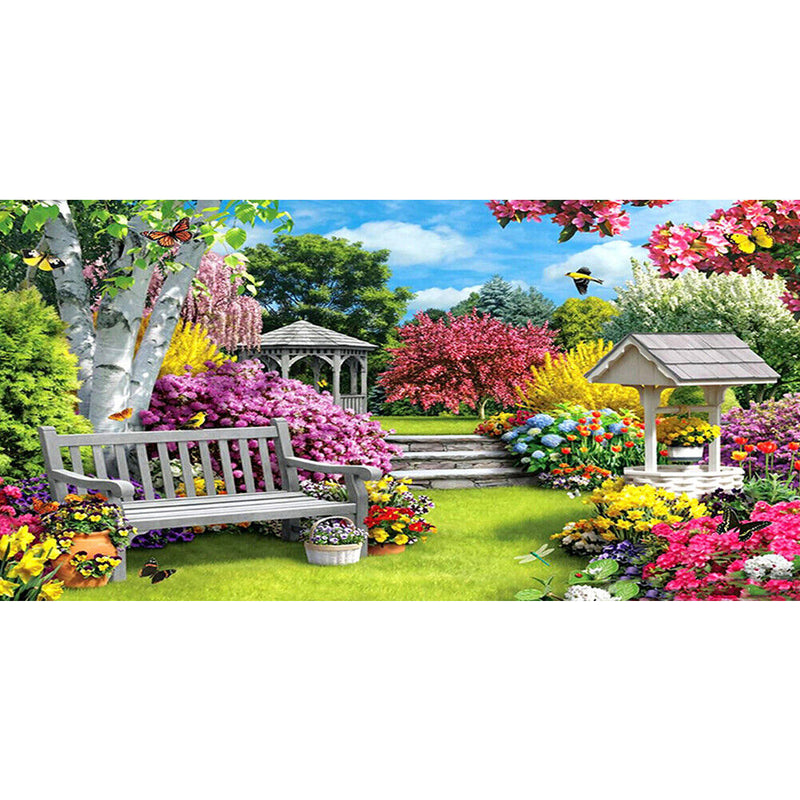Garden Oil Paint By Numbers Kit Frameless Drawing Picture Wall Decor Art Craf