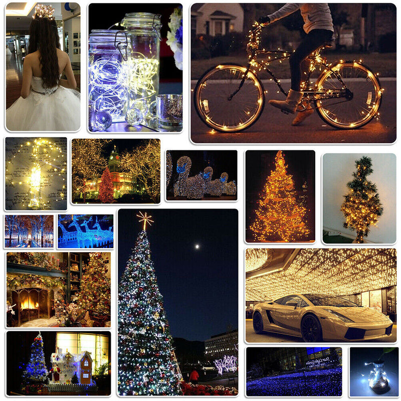 10M LED Fairy String Lights Battery Powered Copper Wire Lamp Waterproof Decor