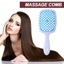 Wide Teeth Air Cushion Combs Scalp Massage Brush Hollow Grid Comb (Blue)