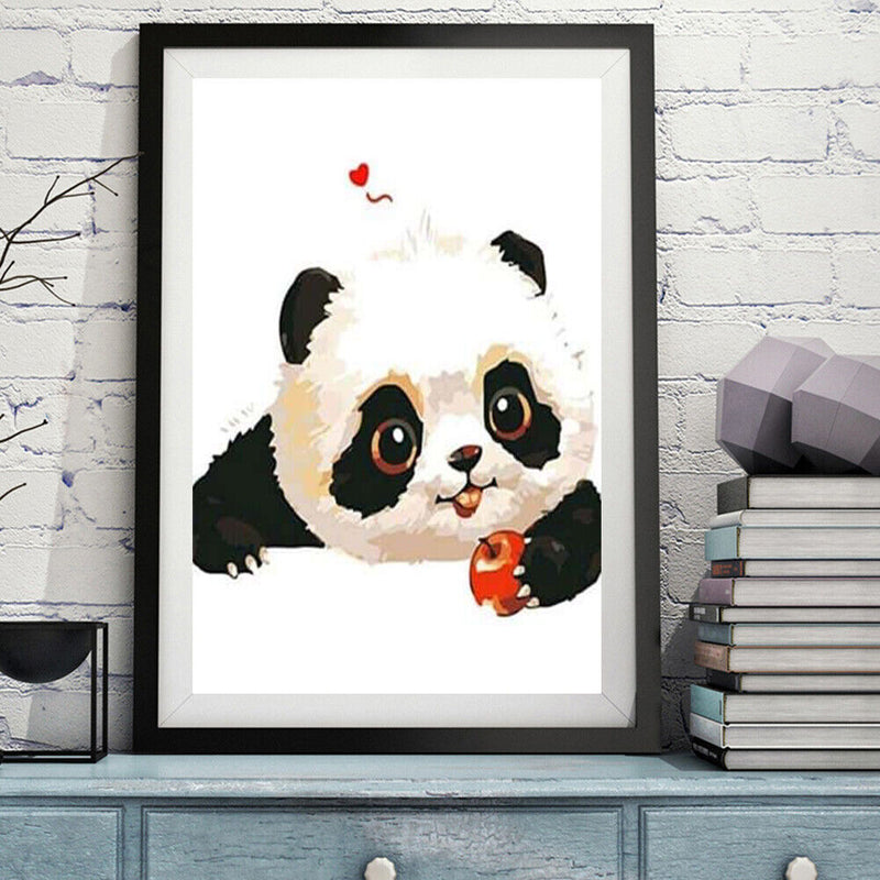 Frameless Hand Painted Digital Picture DIY Panda Paint By Numbers Wall Craft Kit
