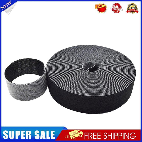 1m Durable Self Adhesive Cable Fastener Tape Wire Strap (Black 100x1cm)