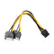 Dual 15Pin SATA Male To PCIe 8Pin(6+2) Male Video Card Power Cable