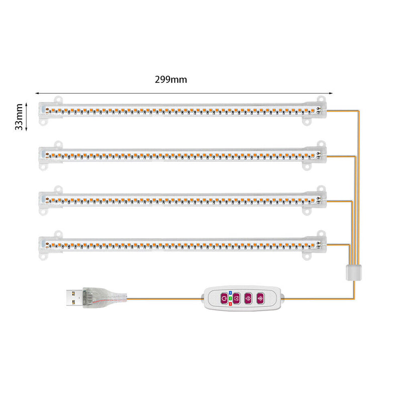 Indoor Grow Light for Plants Hydroponic Full Spectrum Phytolamp (4 Branch) Newly