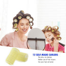 12pcs/set Plastic Hair Curler Roller Large Grip Styling Roller Curlers Hairdress