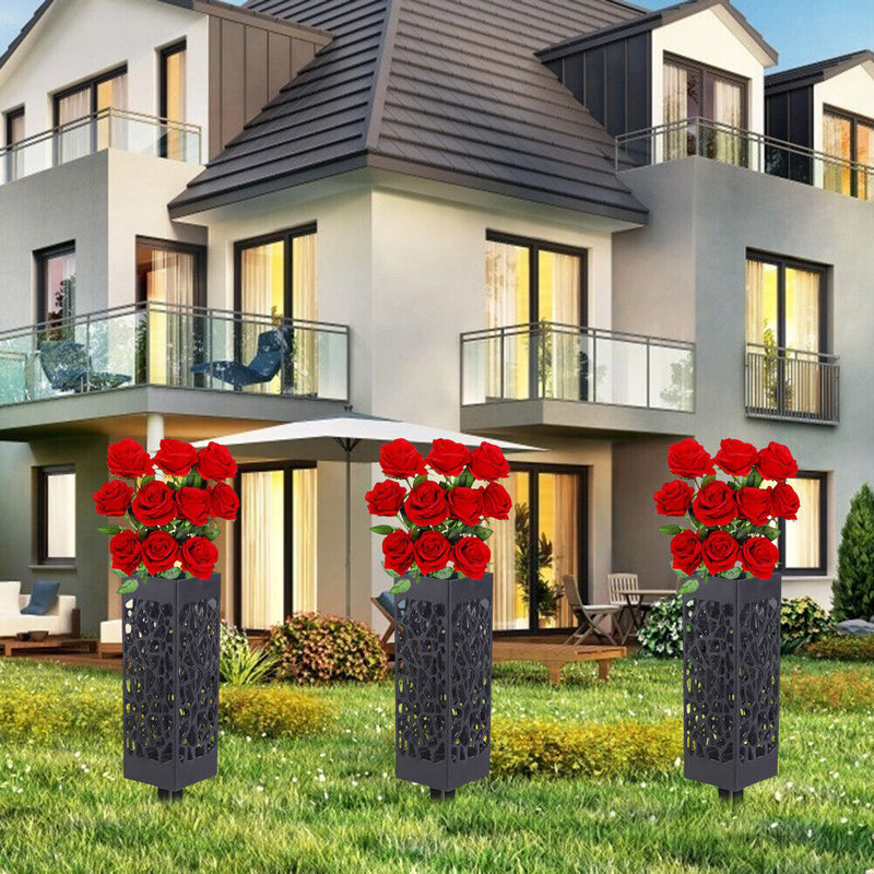 Plastic Flower Basket Hollow Graveyard Organizer Plug Garden Decor (2pcs) Newly