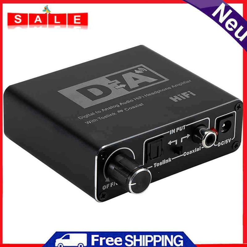 Digital to Analog Audio Converter Toslink Coaxial Signal Optical Fiber Decoder
