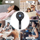 Folding Handheld Desktop Summer Cooling Fan for Travel Office Dorm (Black)