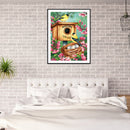 Bird Color Flowers 5D Diamond Painting DIY Full Round Drill Drawing Picture K
