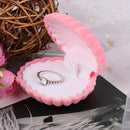 Lovely Women Shell Shape Ring Box Earring Bracelet Jewelry Case Gift (Pink)