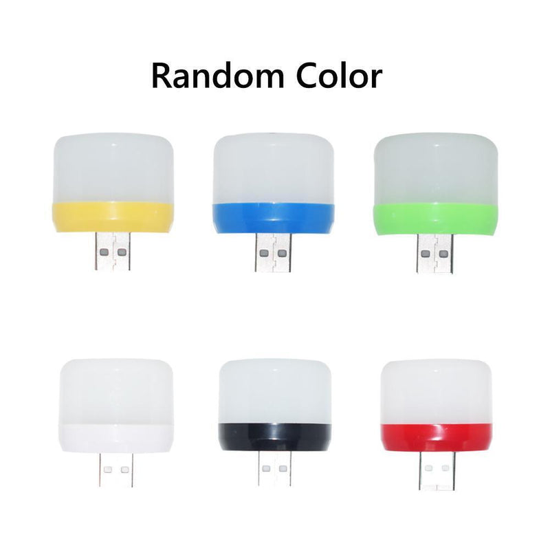 USB Plug Lamp Mobile Power Charging Small Round Night Light (White Light)