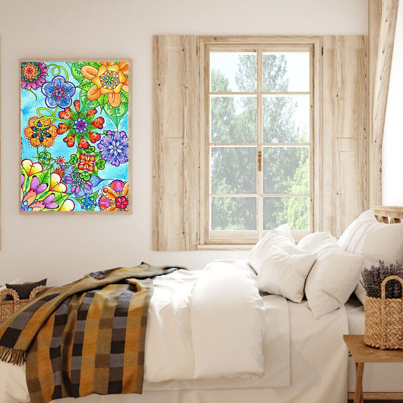 Colorful Flower Oil Paint By Numbers Kit DIY Acrylic Painting on Canvas Crafts