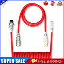 Mechanical Keyboard Aviator Aviation Connector Coiled Type-C Cable (Red)