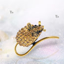 Rhinestone Mouse Brooch Retro Badge Backpack Jacket Decor Ornament Gift (A)