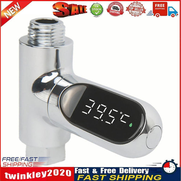 Water Bath Self-powered Thermometer Rotating LED Display Screen for Baby Newly