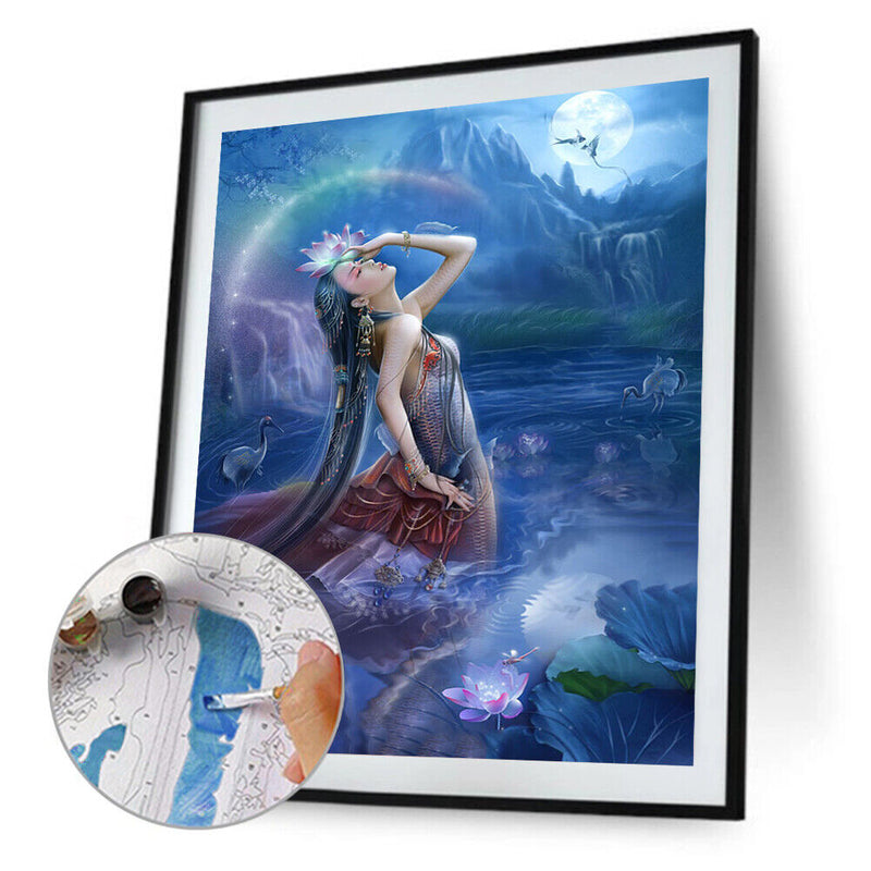 Elf Girl Frameless DIY Oil Paint by Numbers Kit Picture Coloring Art (X70)