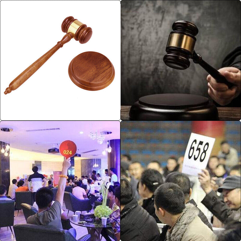 Durable Wooden Handmade Craft Lawyer Judge Auction Hammer Gavel Court Decor