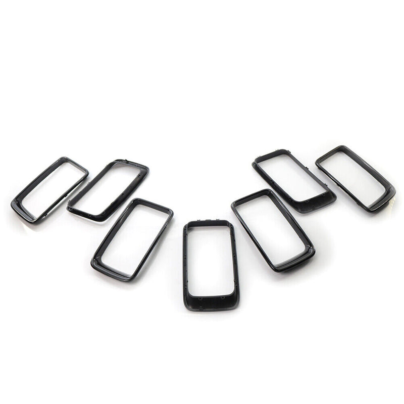 7pcs/set Gloss Black ABS Plastic Grill Rings for JEEP Grand Cherokee 2014-2016