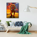 Painting By Numbers DIY Kit Tiger Hand Painted Canvas Oil Wall Art Picture Craft