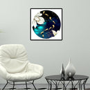 Fish Pond Lotus 5D DIY Full Round Diamond Painting Mosaic Needlework Art Crafts