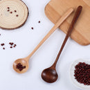 Tableware Round Mixing Long Handle Tea Spoons Soup Scoops Wooden Spoon