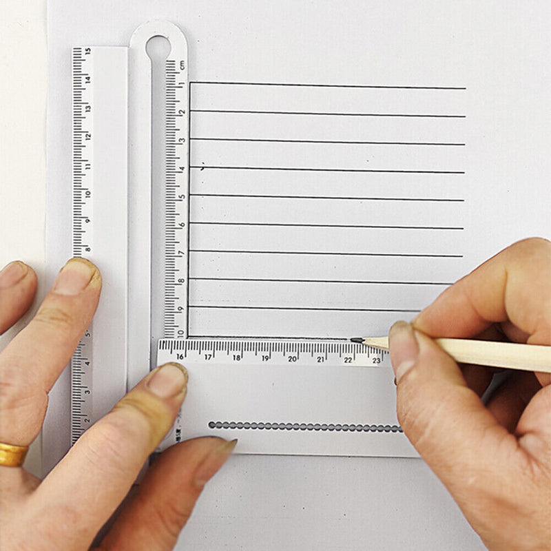 Portable Folding Geometric Drawing Ruler Math Measuring Tool for School Office