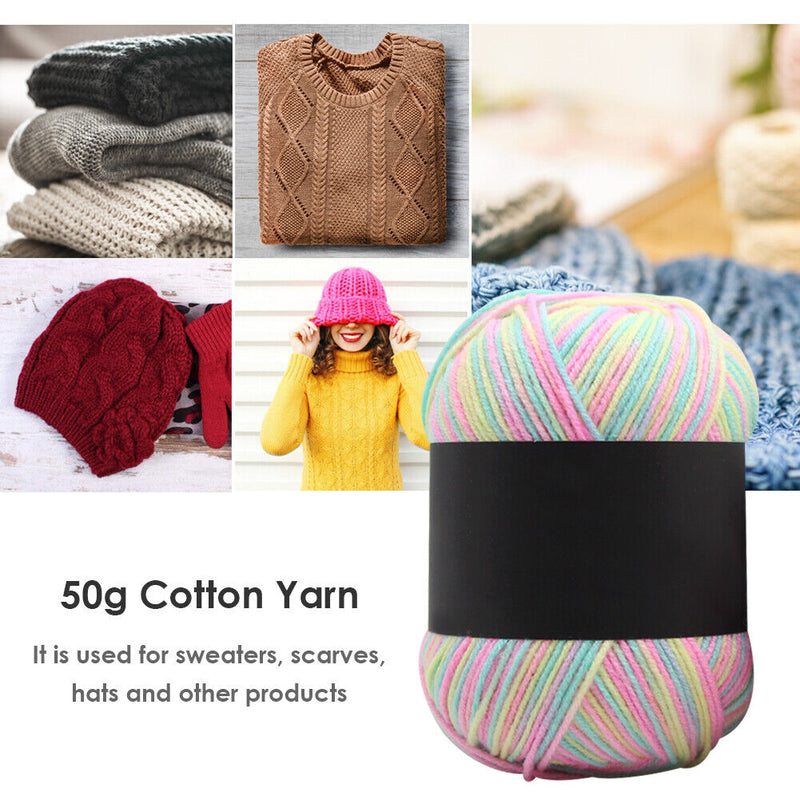 Gradient Color Milk Cotton Yarn Scarf Sweater Crochet Knitting Yarn (K) Newly