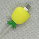 Fruit USB Data Cable Bites Protector Universal Cord Wire Winder (Pineapple)