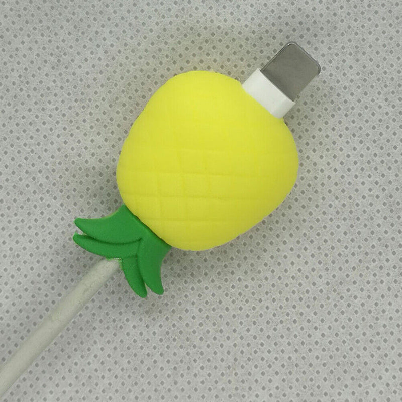 Fruit USB Data Cable Bites Protector Universal Cord Wire Winder (Pineapple)
