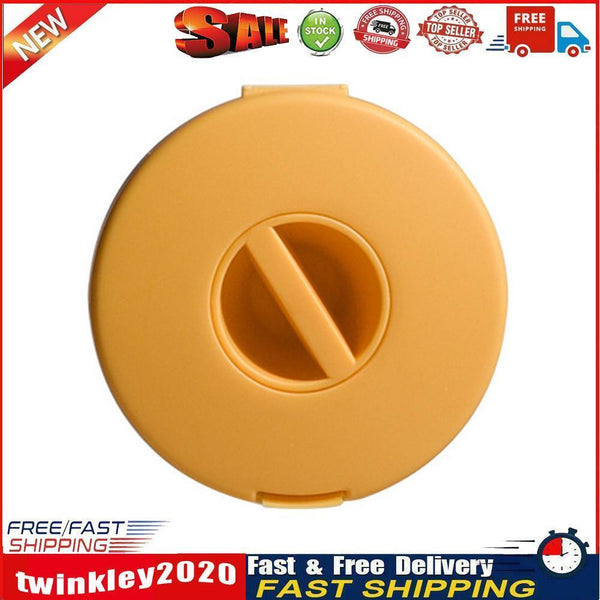 Portable Round Phone Cable Storage Box Rotatable Organizer Case (Yellow) Newly