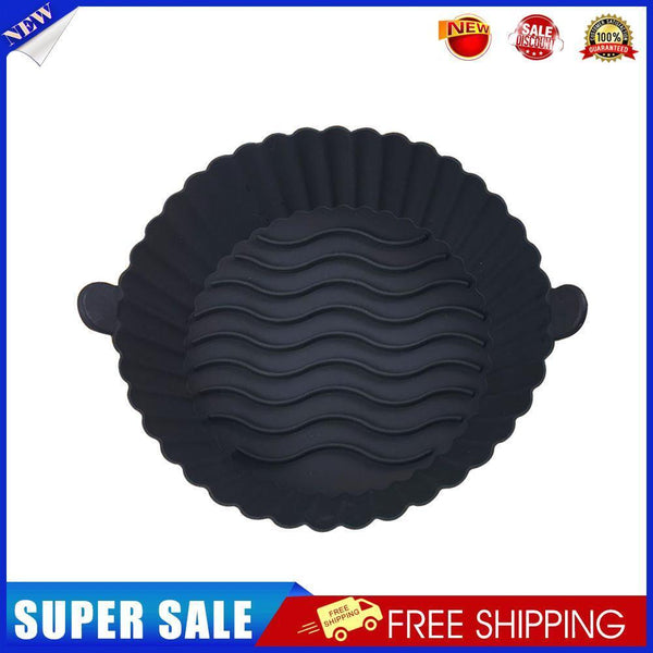 Silicone Air Fryer Liner Non-Stick Fryer Basket Steamers Oil Mat (Black)