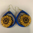 Ukraine Sunflower Acrylic Geometric Shape Dangler Eardrop Jewelry Accessories