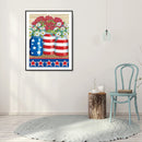 5D DIY Diamond Painting Kits Independence Day Flower Full Round Drill Arts