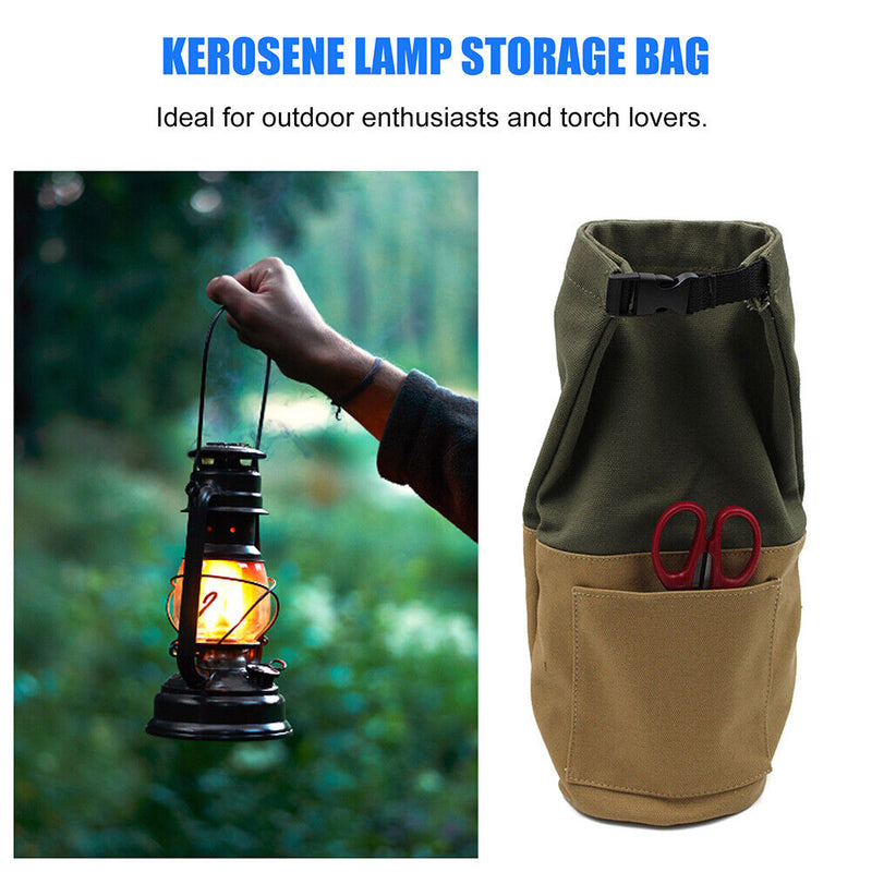 #A Protect Bag with Pockets Kerosene Lamp Protector Cover Hiking Accessories T