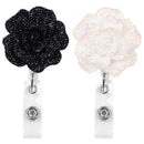 ID Name Card Retractable Badges Holder Key Ring Badge Reel Rose Shape For 2PCS