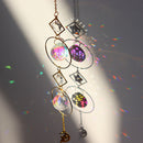 Crystal Wind Chime Star Moon Pendant Colorful Beads Hanging Drop Decor (A) Newly